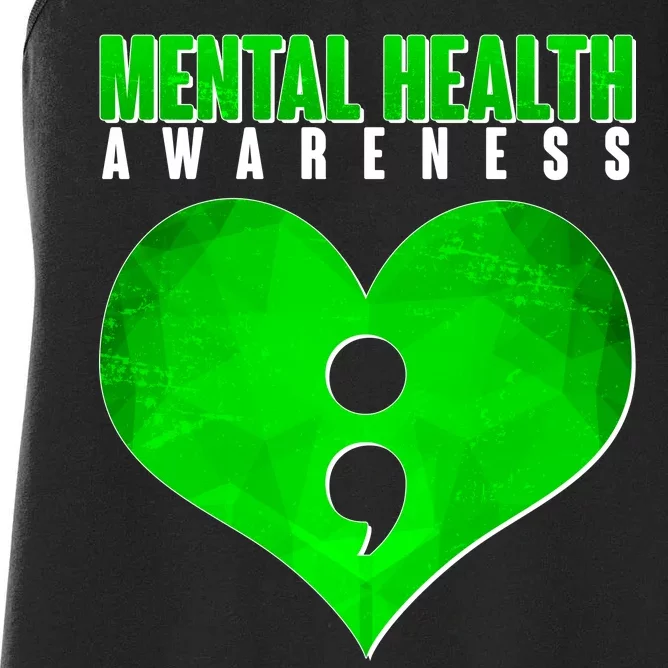 Mental Health Awareness Semicolon Women's Racerback Tank