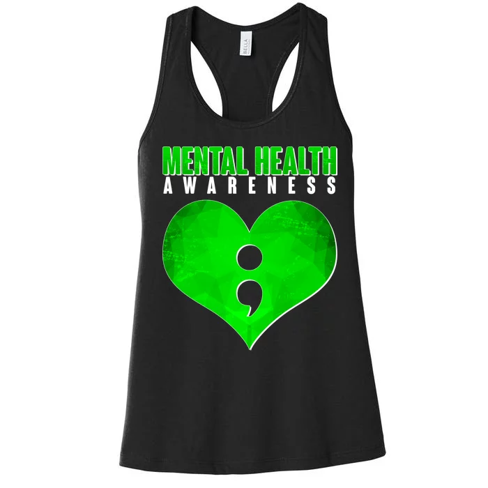 Mental Health Awareness Semicolon Women's Racerback Tank