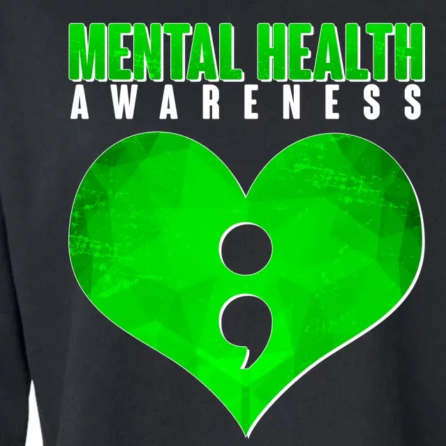 Mental Health Awareness Semicolon Cropped Pullover Crew