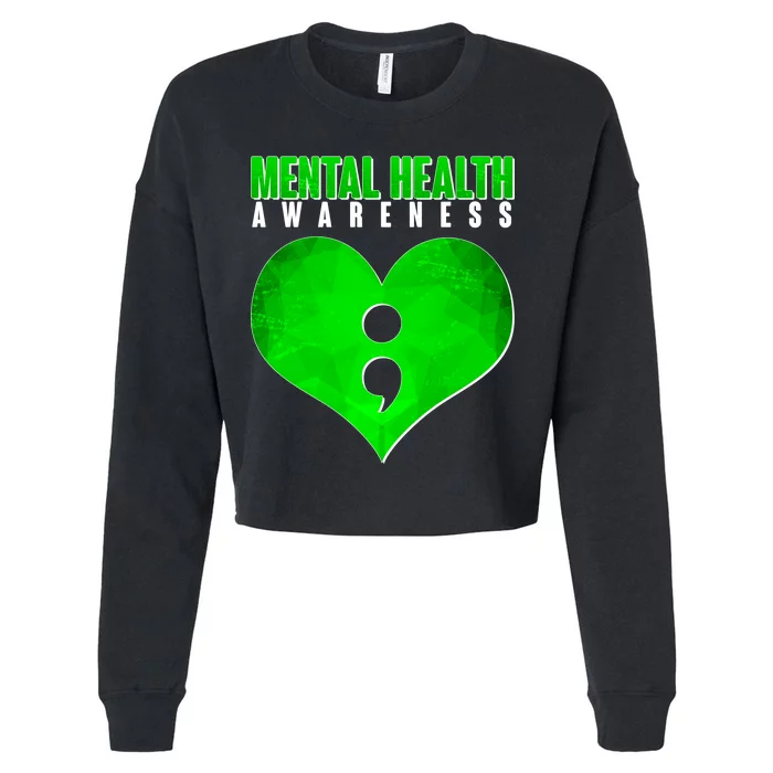 Mental Health Awareness Semicolon Cropped Pullover Crew