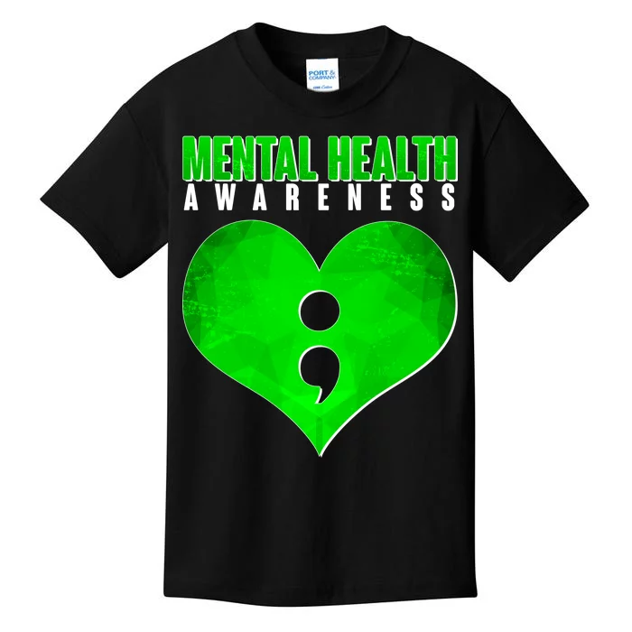 Mental Health Awareness Semicolon Kids T-Shirt