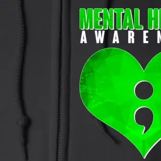 Mental Health Awareness Semicolon Full Zip Hoodie