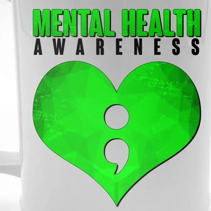 Mental Health Awareness Semicolon Front & Back Beer Stein