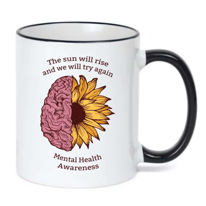 Mental Health Awareness Sun Will Rise Black Color Changing Mug