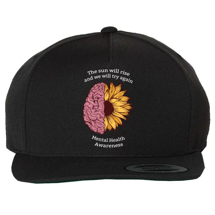 Mental Health Awareness Sun Will Rise Wool Snapback Cap