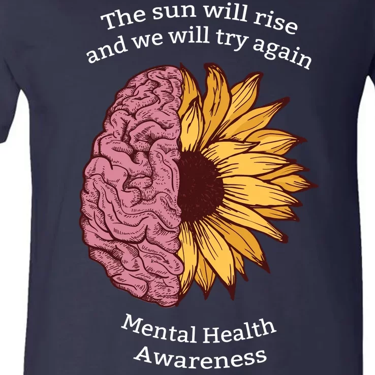 Mental Health Awareness Sun Will Rise V-Neck T-Shirt