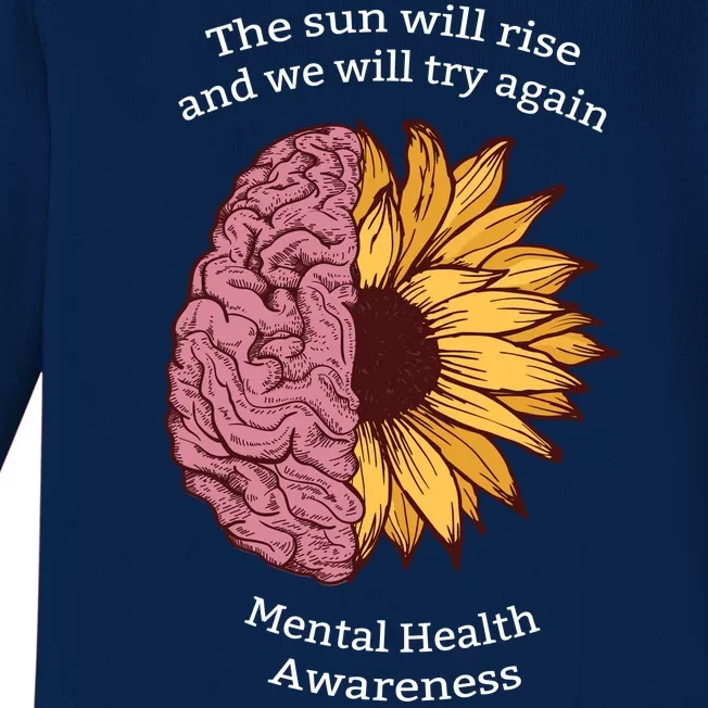 Mental Health Awareness Sun Will Rise Baby Long Sleeve Bodysuit