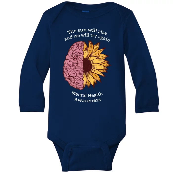 Mental Health Awareness Sun Will Rise Baby Long Sleeve Bodysuit