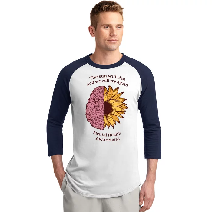 Mental Health Awareness Sun Will Rise Baseball Sleeve Shirt