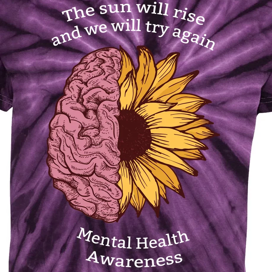 Mental Health Awareness Sun Will Rise Kids Tie-Dye T-Shirt