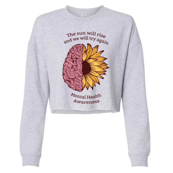 Mental Health Awareness Sun Will Rise Cropped Pullover Crew