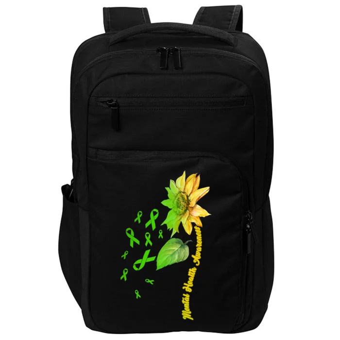 Mental Health Awareness Sunflower Ribbon Impact Tech Backpack