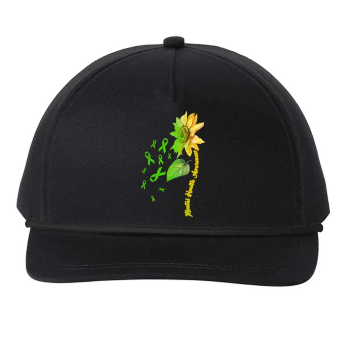 Mental Health Awareness Sunflower Ribbon Snapback Five-Panel Rope Hat