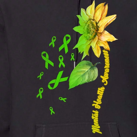 Mental Health Awareness Sunflower Ribbon Premium Hoodie