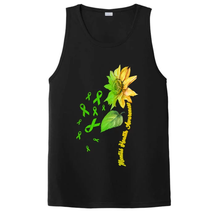 Mental Health Awareness Sunflower Ribbon Performance Tank