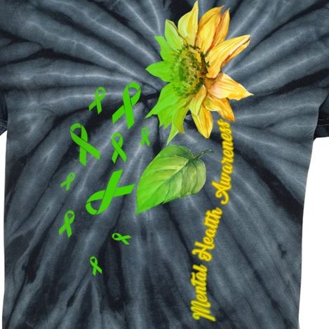 Mental Health Awareness Sunflower Ribbon Kids Tie-Dye T-Shirt