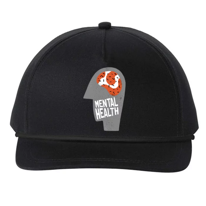 Mental Health Brain Snapback Five-Panel Rope Hat