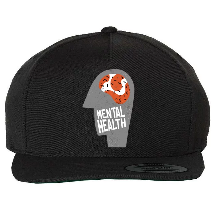 Mental Health Brain Wool Snapback Cap