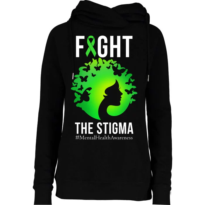 Mental Health Fight The Stigma Womens Funnel Neck Pullover Hood