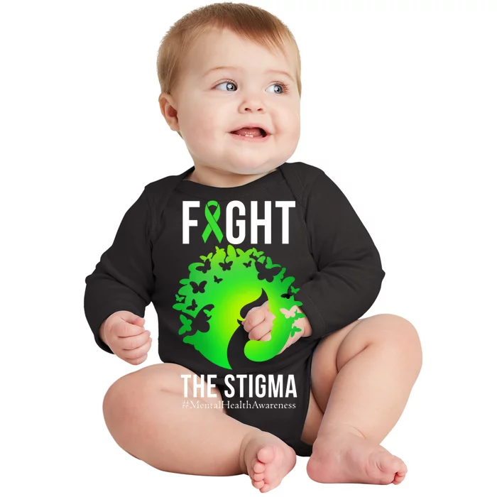 Mental Health Fight The Stigma Baby Long Sleeve Bodysuit