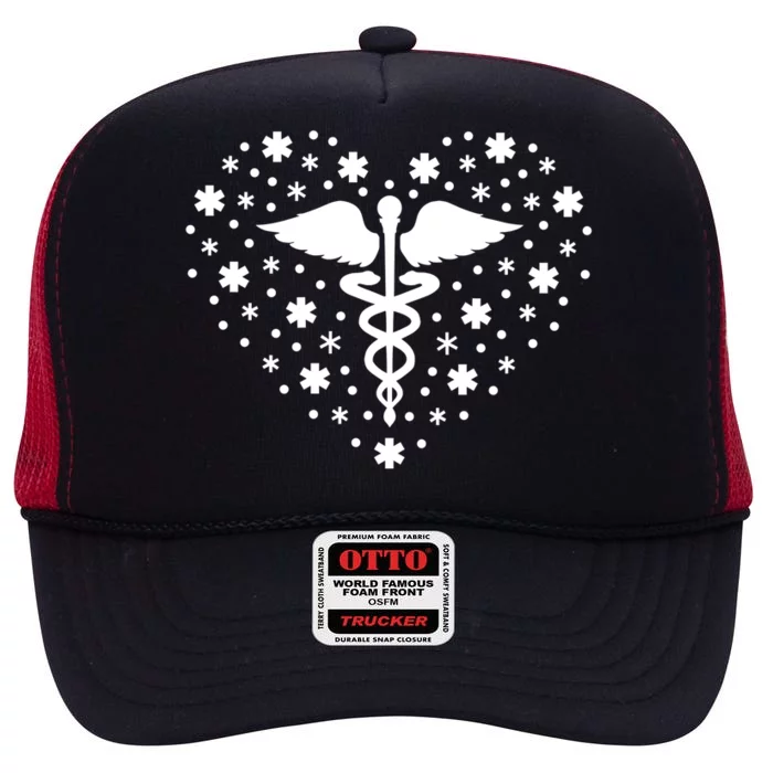 Mental Health Heart Symbol High Crown Mesh Trucker Hat