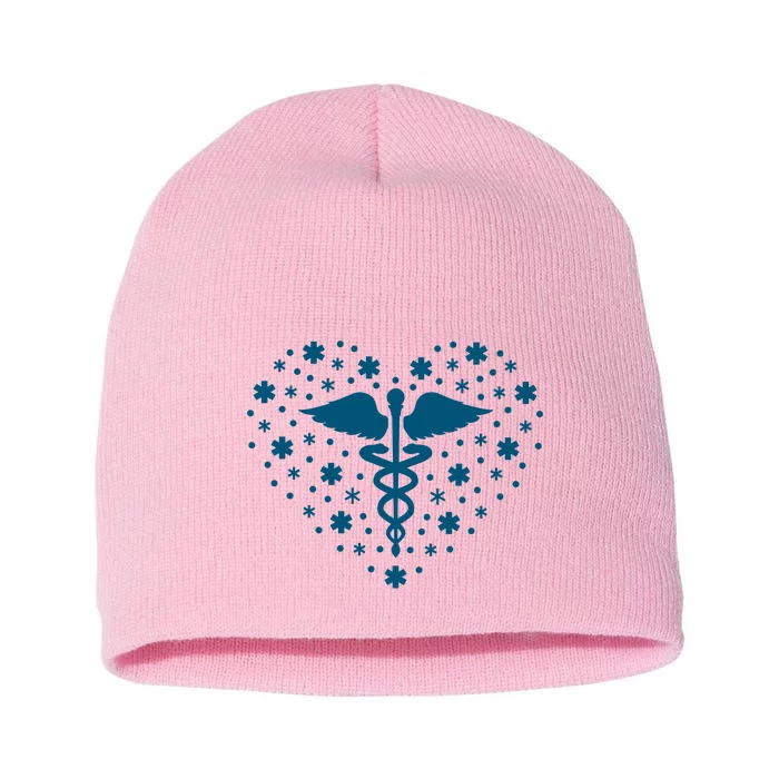 Mental Health Heart Symbol Short Acrylic Beanie