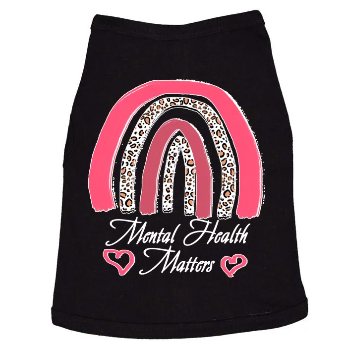 Mental Health Matters Leopard Print Rainbow Doggie Tank