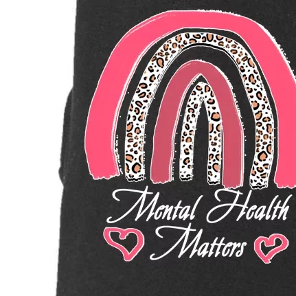 Mental Health Matters Leopard Print Rainbow Doggie 3-End Fleece Hoodie