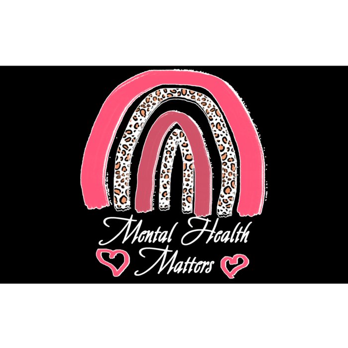 Mental Health Matters Leopard Print Rainbow Bumper Sticker