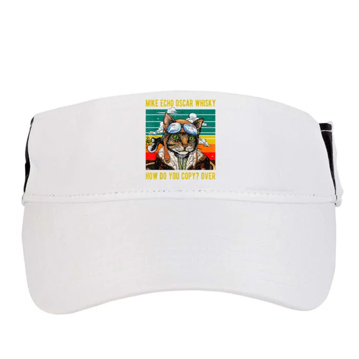 Mike Echo Oscar Whisky Cat Funny CatS Pun Pilot Vintage Adult Drive Performance Visor