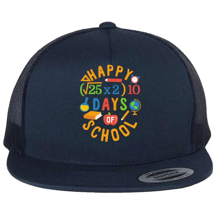 Math Equation Outfit Happy 100 Days Of School Algebra Meaningful Gift Flat Bill Trucker Hat