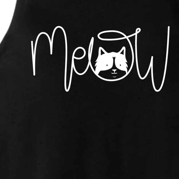 Meow Cat Calligraphy Ladies Tri-Blend Wicking Tank