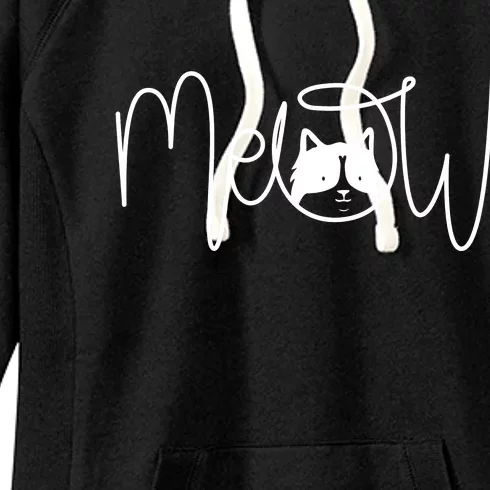 Meow Cat Calligraphy Women's Fleece Hoodie