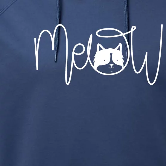 Meow Cat Calligraphy Performance Fleece Hoodie