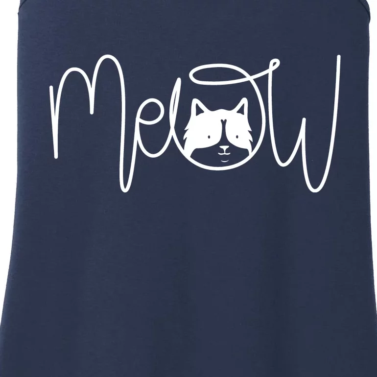 Meow Cat Calligraphy Ladies Essential Tank