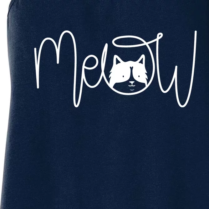 Meow Cat Calligraphy Women's Racerback Tank