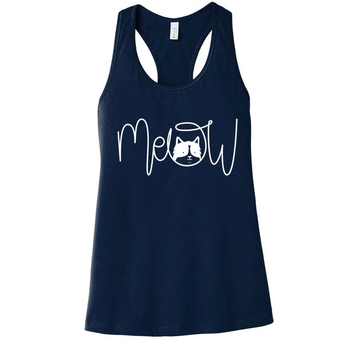 Meow Cat Calligraphy Women's Racerback Tank