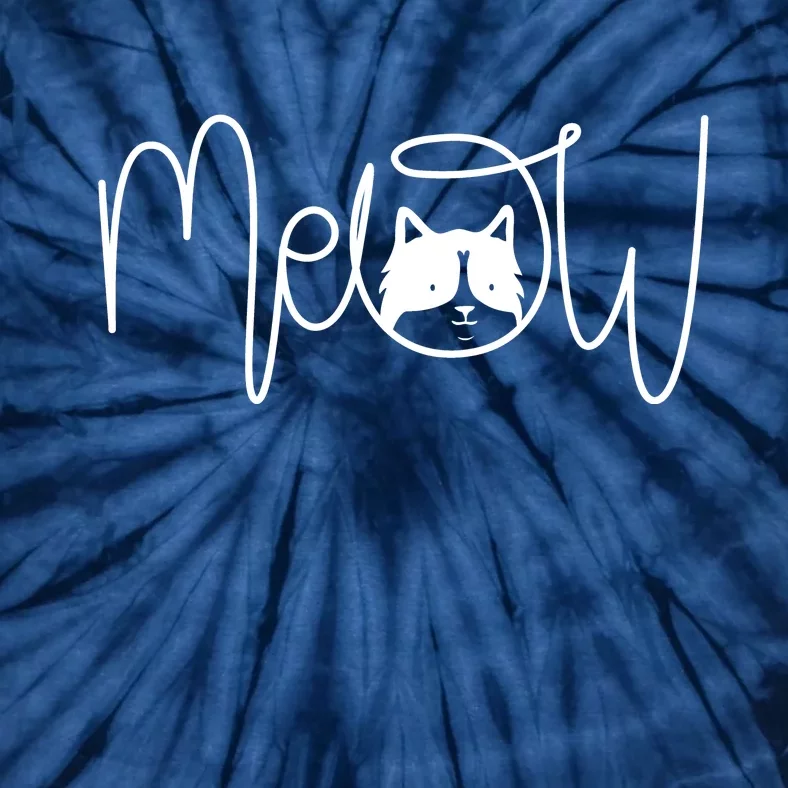 Meow Cat Calligraphy Tie-Dye T-Shirt