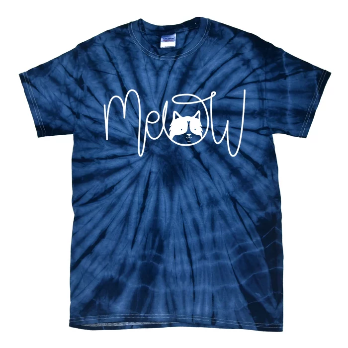 Meow Cat Calligraphy Tie-Dye T-Shirt