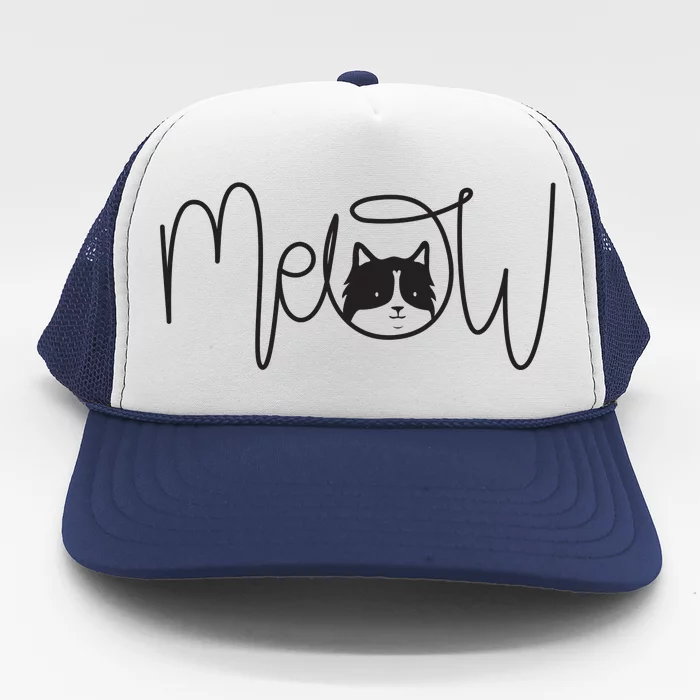 Meow Cat Calligraphy Trucker Hat