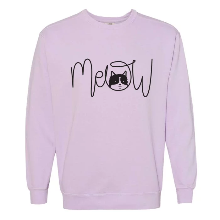 Meow Cat Calligraphy Garment-Dyed Sweatshirt