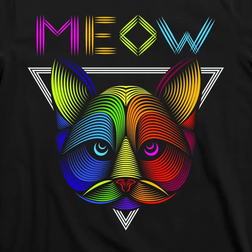 Meow Cat Neon T-Shirt