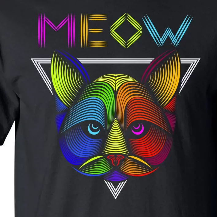 Meow Cat Neon Tall T-Shirt