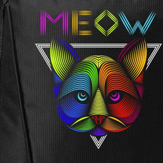 Meow Cat Neon City Backpack