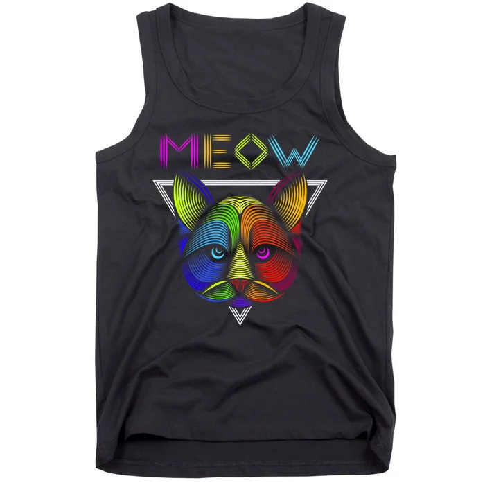 Meow Cat Neon Tank Top