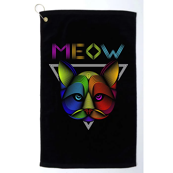 Meow Cat Neon Platinum Collection Golf Towel