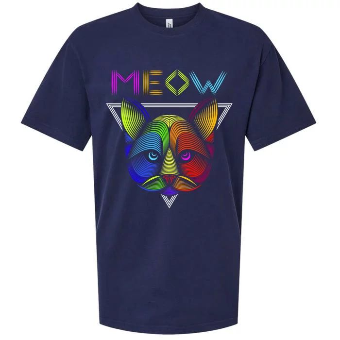 Meow Cat Neon Sueded Cloud Jersey T-Shirt