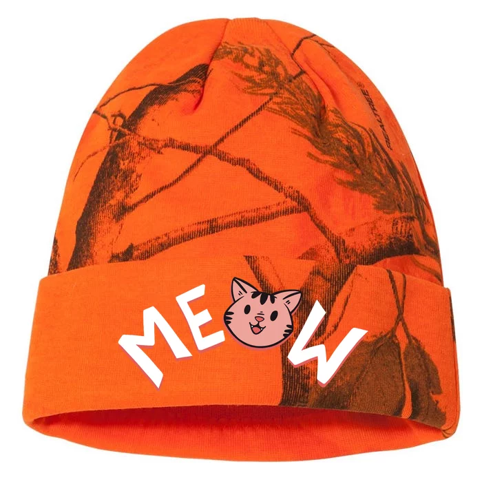 Meow Kitten Face Kati - 12in Camo Beanie