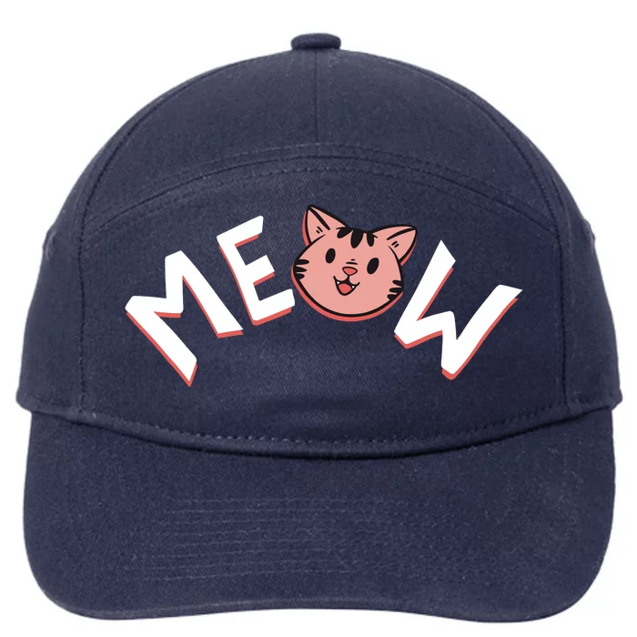 Meow Kitten Face 7-Panel Snapback Hat