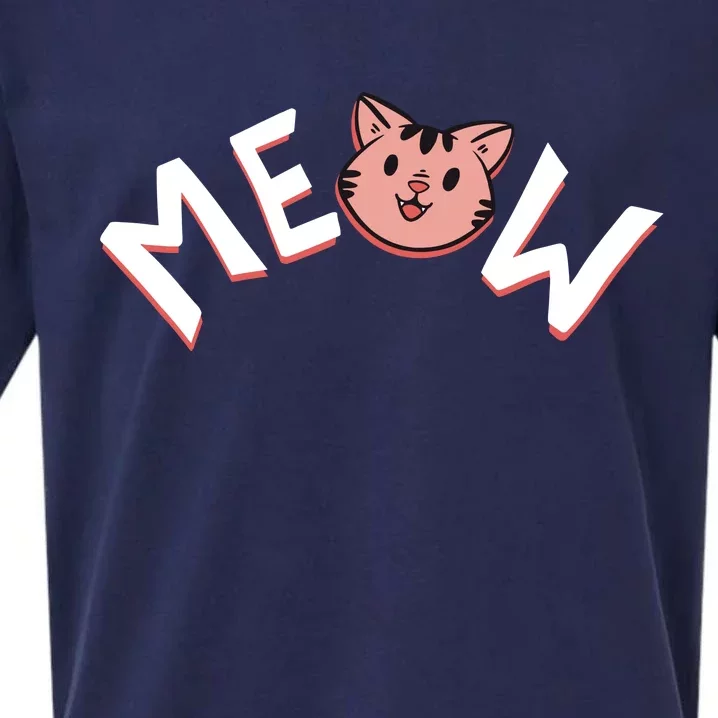 Meow Kitten Face Sueded Cloud Jersey T-Shirt